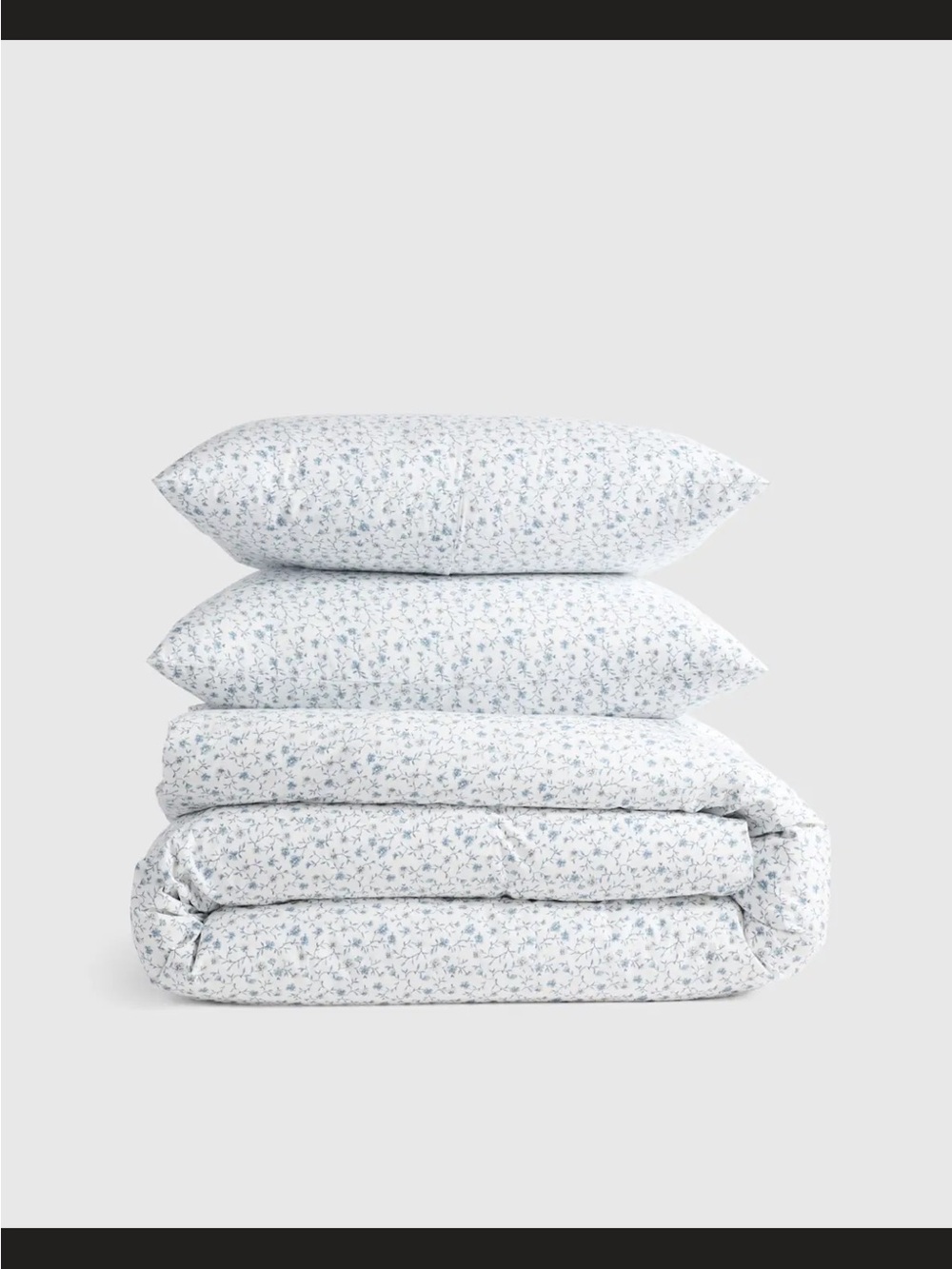 Quince Organic Crisp Percale Floral Duvet Set - Picture 4 of 5